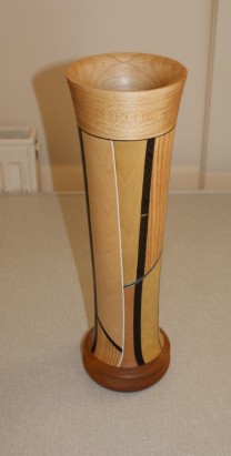 This multi wood laminated vase won a highly commended certificate for Terry Rand